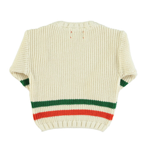 Piupiuchick Knitted sweater | ecru w/ multicolor stripes