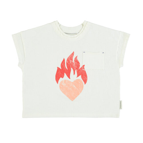 Piupiuchick T'shirt | ecru w/ heart print