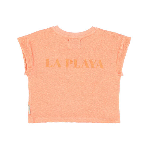 Piupiuchick T´shirt | coral w/ "la playa" print