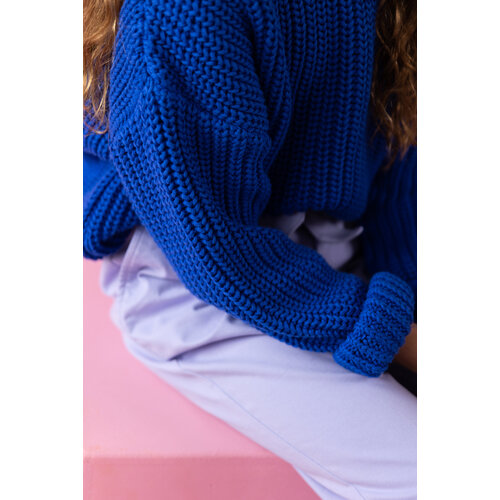 Yuki Kidswear Chunky knitted sweater - Blueberry