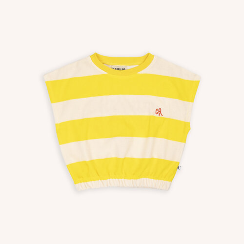 CarlijnQ Stripes Yellow Balloon Top With Embroidery