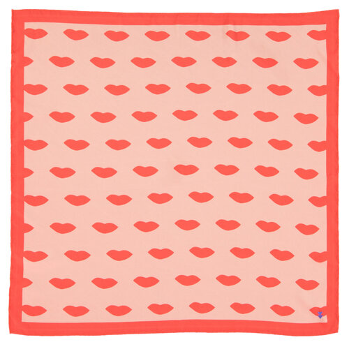 Sisters Department Silky bandana | pink w/ red hearts