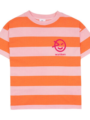 Wynken Wide Stripe Tee - Dust Pink/Naranja