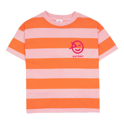 Wynken Wide Stripe Tee - Dust Pink/Naranja