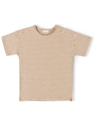 Nixnut Com T-shirt - Caramel Stripe