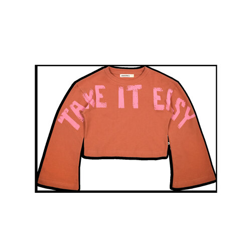 Ammehoela Maeve 01 Branded Melon cropped sweater