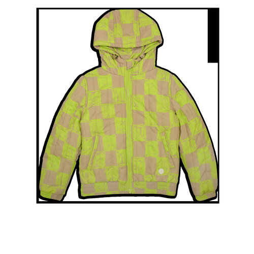 Ammehoela Dexx-12 Lime-Blocks-Print gevoerd vest