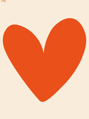 Nynstyles A4 poster heart orange beige