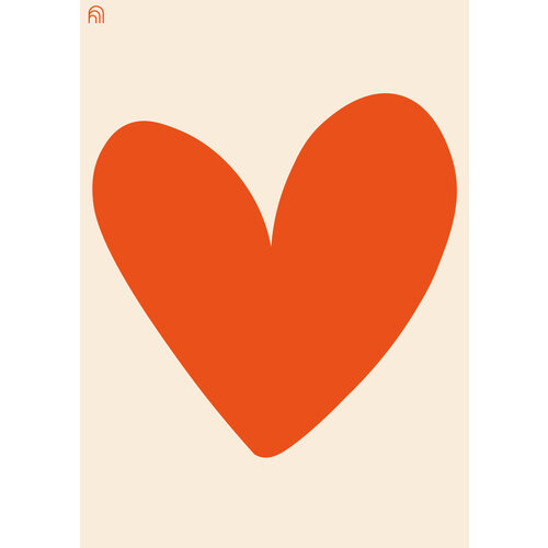 Nynstyles A4 poster heart orange beige