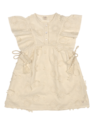 Baje Mini Dress 3D embroidery creme