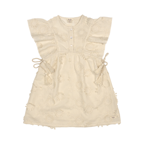 Baje Mini Dress 3D embroidery creme