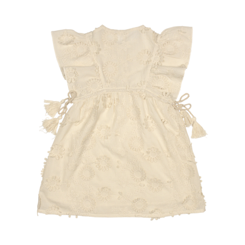 Baje Mini Dress 3D embroidery creme