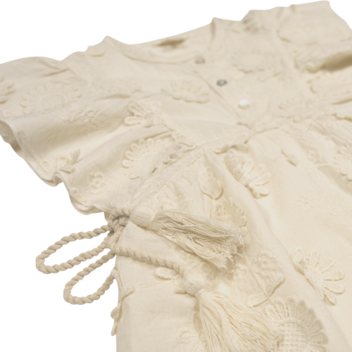 Baje Mini Dress 3D embroidery creme