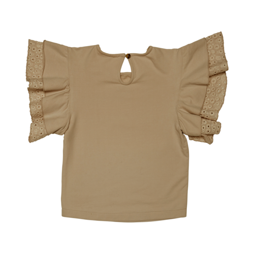 Baje COMO Jersey ruffle top, taupe