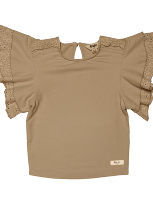 Baje COMO Jersey ruffle top, taupe