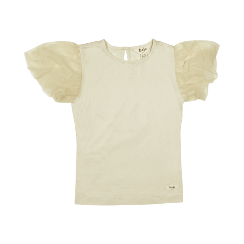 Baje VIVIAN Jersey tee, tule sleeves, sand