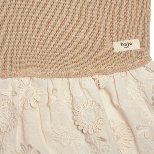 Baje MESI Knit dress, embroidery skirt, sand