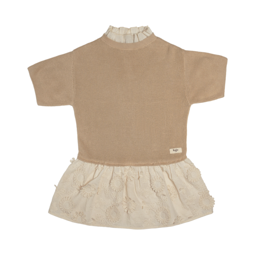 Baje MESI Knit dress, embroidery skirt, sand