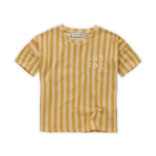 Sproet & Sprout T-SHIRT LINEN STRIPE SUNSET