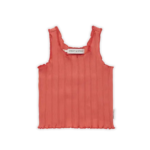 Sproet & Sprout RIB SINGLET TOP CORAL