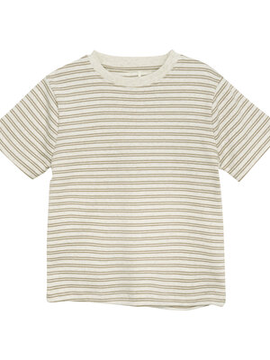 Huttelihut T-shirt SS Striped Rib - Silver Sage