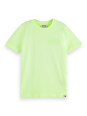 Scotch & Soda Garment-dyed artwork T-shirt - Ligthouse Lime - 175890