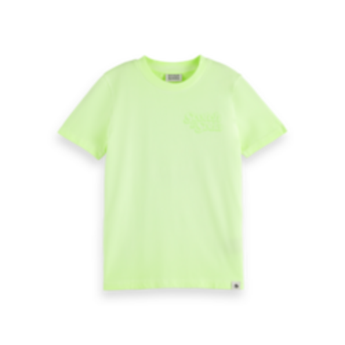 Scotch & Soda Garment-dyed artwork T-shirt - Ligthouse Lime - 175890