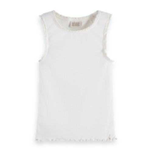 Scotch & Soda Fitted ribbed tank top - White - 175856