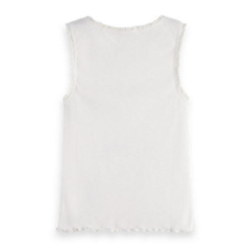 Scotch & Soda Fitted ribbed tank top - White - 175856