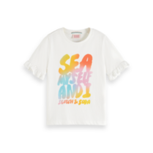 Scotch & Soda Ruffle detail regular-fit t-shirt - White - 176865