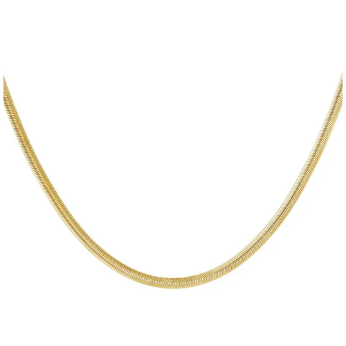 Flat link chain Gold Stainless Steel