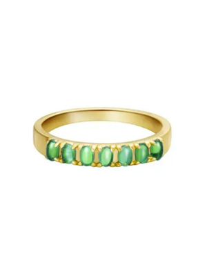 Ring colored row Groen Koper 16