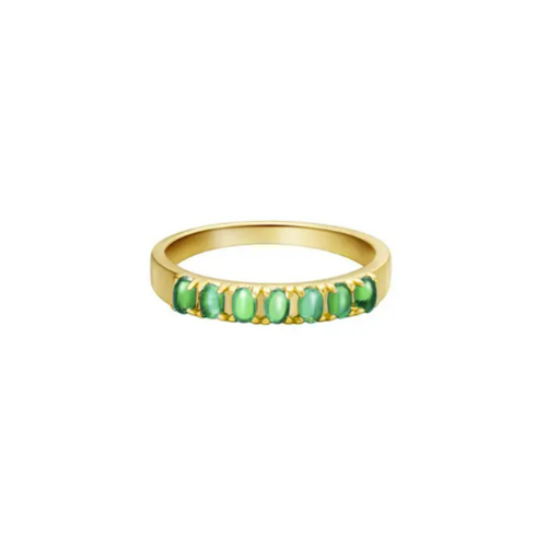 Ring colored row Groen Koper 16