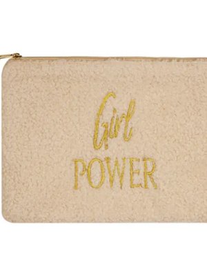 Make-up bag teddy girl power beige