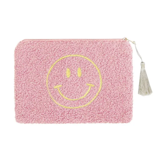 Make-up bag teddy smiley - pink