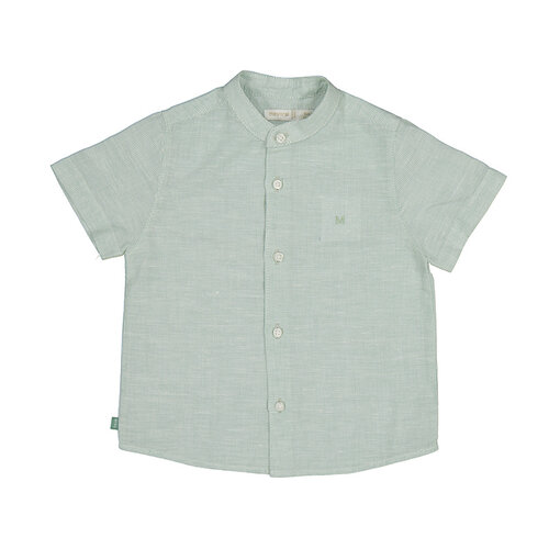 Mayoral Linen Mao Collar Shirt - Eucalyptus - 1113