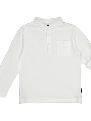 Mayoral Longsleeve Mao Collar Polo Shirt - White - 3181