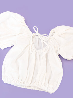 Salty Stitch Ballon top- off white