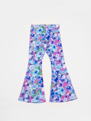 Salty Stitch Flared legging - Flower roze/blauw