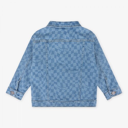 Daily7 Oversized Printed Denim Jacket - Medium Denim