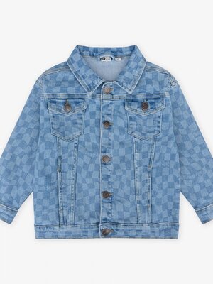 Daily7 Oversized Printed Denim Jacket - Medium Denim