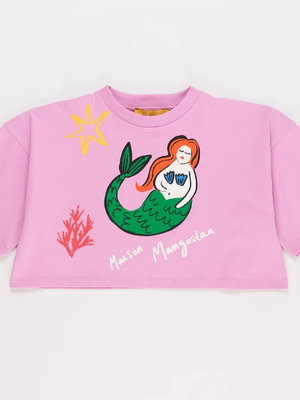 Maison Mangostan MERMAID CROPPED  T-SHIRT LILAC