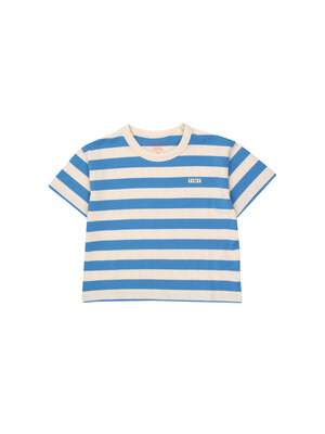 STRIPES TEE - Light Cream/azure