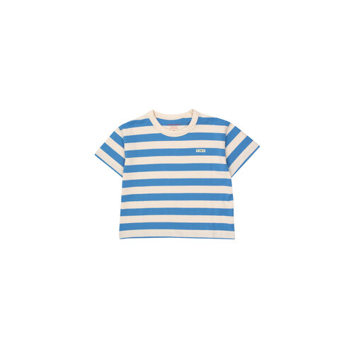 STRIPES TEE - Light Cream/azure