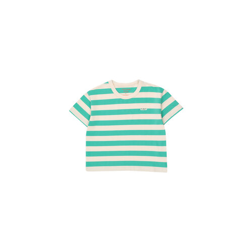 STRIPES TEE - Light Cream/emerald