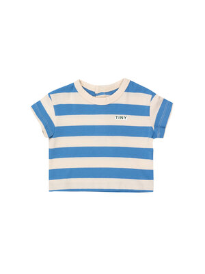 STRIPES BABY TEE - Light cream/azure