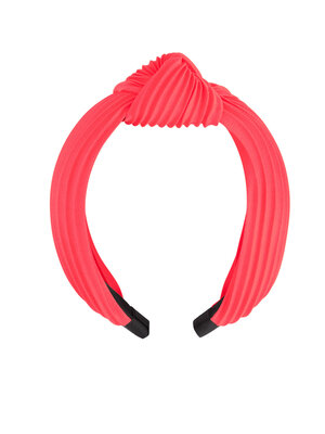 Haarband rib met knoop - Roze