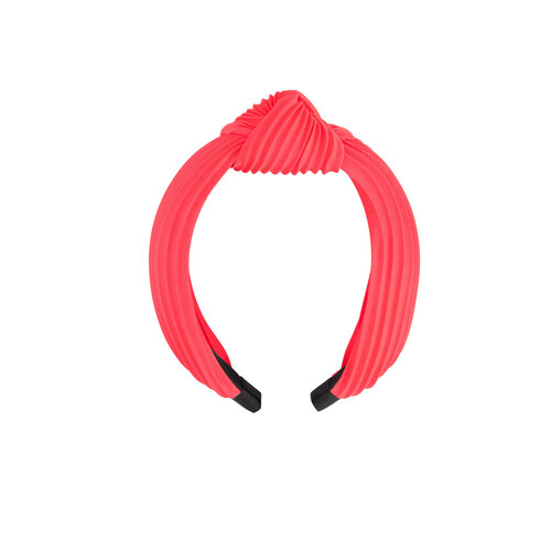 Haarband rib met knoop - Roze