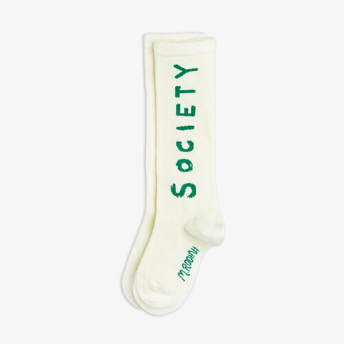 Mini Rodini Society knee-high socks - White