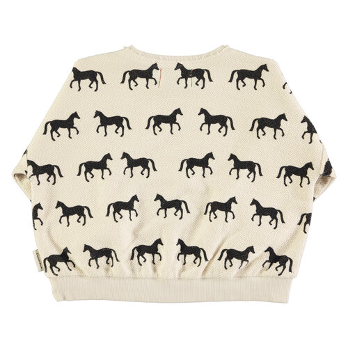 Piupiuchick Sweatshirt | Ecru w/ black horses